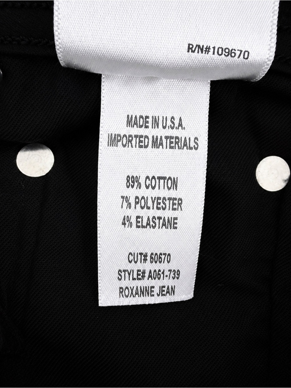 AGOLDE Roxanne High Rise Skinny Jeans Black Stretch Denim Size 26 - Picture 4 of 4
